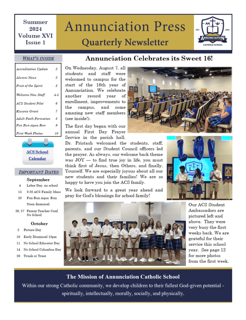 2024-2025 Summer Newsletter cover