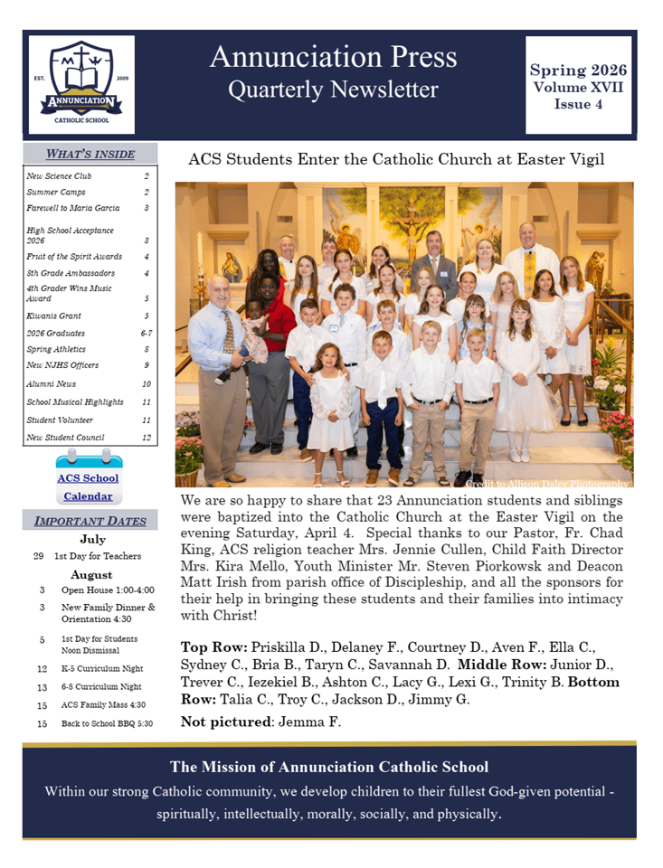 ACS Spring 2026 Newsletter cover